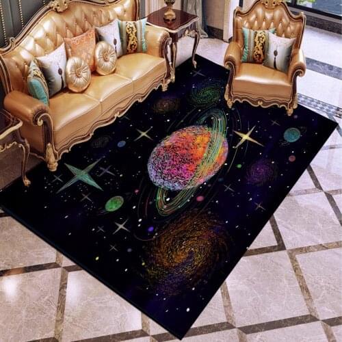 Planet/Moon/Star Rug Black Background Floor Mat 3D Print For Kids Adults Carpet Welcome Doormat Floor Carpet Outdoor Door Rugs