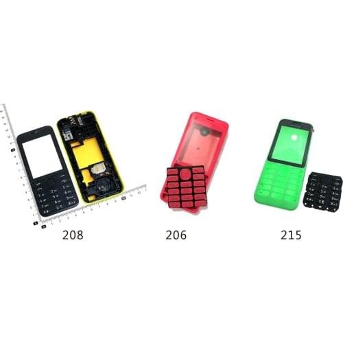 New Full Complete Mobile Phone Housing Cover Case Keypad For Nokia 206 2060 208 215