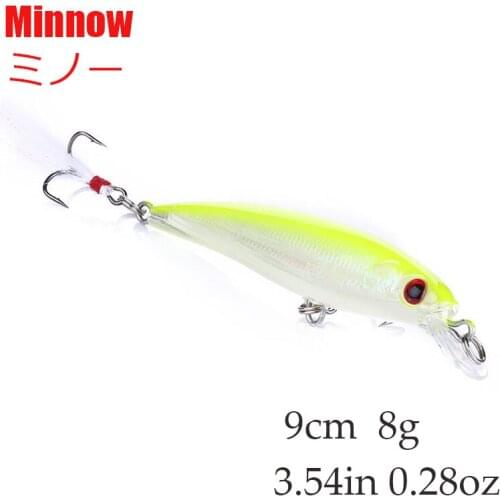 Minnow Wobblers Lure 10 Colors Hard Plastic Lures Crankbait Wobbler Artificial Bait 9Cm 8G Good Fishing Tackle Sea Bass Set