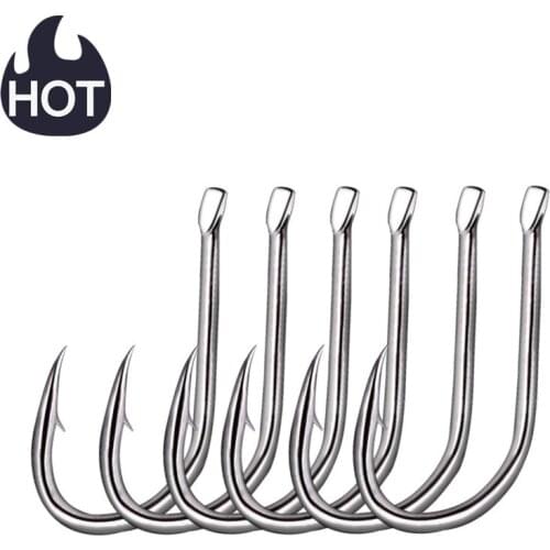 2021 Hot Maruseigo Fishhooks 10pcs/Lot High Carbon Steel Fishing Hook Fly Sea Fishing Accessories Flat head Carp Fishing Tackle
