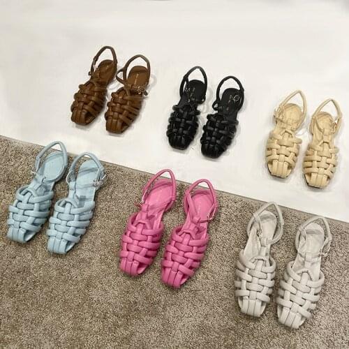 Sandals Womens New Summer Flat Net Red Hot Style Sandals with Roman Shoes Fairy Beach Shoes New Arrival 2021