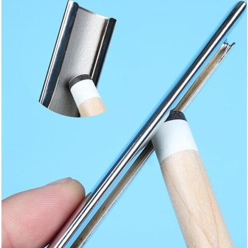 Silver Pool Cues Special Stainless Steel Metal Leather Billiard Cue Tip Shaper Pool Cue Scrub Device Billiard Accessories