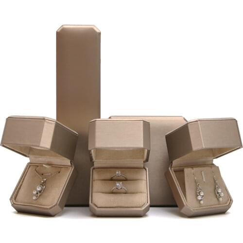 New Fashion Design PU Leather Jewelry Box Hot Sale Earring Pendant Necklace Ring Jewellery Gift Packaging Cases