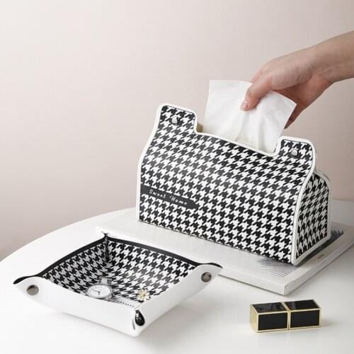 Tissue Bag Nordic Leather Drawer Box Home Decoration Living Room Coffee Table Storage Desktop Storage Box