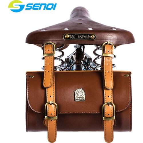 PVC Leather Retro Bicycle 190*110MM Keg Bag Bike Tail Bag Saddle Bag Vintage Tail Bags Bicycle Accessories FZB011