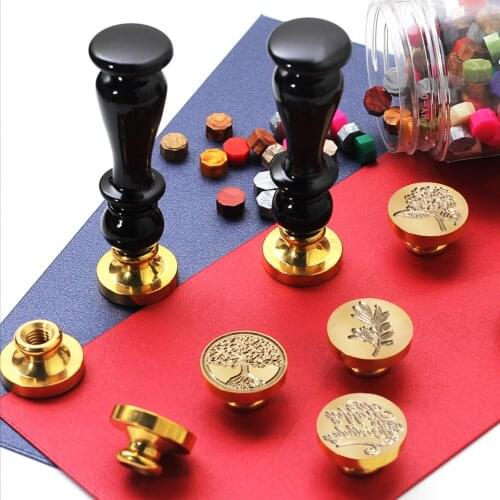 Vintage Stamp Wax Seal Beads Sticks Warmer Wax Sticks Replace Copper Head Tool For Wax Seal Stamp Candle DIY Envelope Invitation