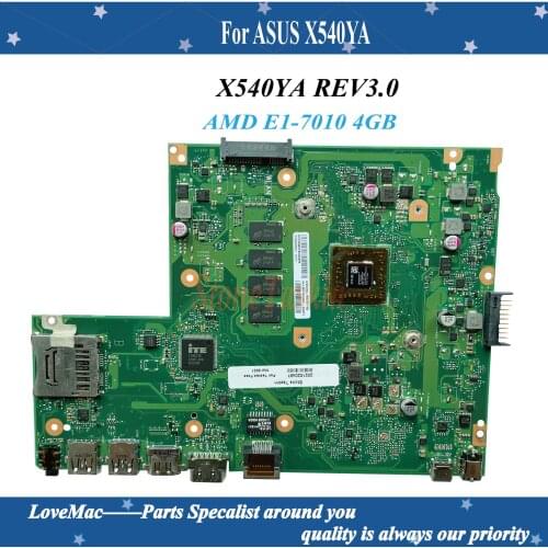 High quality X540YA REV3.0 Motherboard for ASUS X540YA Mainboard AMD E1-7010 4GB RAM 100% Tested