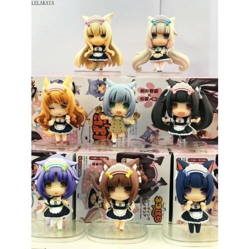 Japan Anime NEKOPARA Chocolat Vanilla Azuki Coconut Maple Cinnamon Q Version 1/6 PVC Action Figure Model Toys Doll Brinquedos