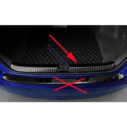 Inner Trunk Door Bumper Protector Cover Trim Steel Black For 2018-2021 Honda Accord Sedan Decoration Style Sill Plate