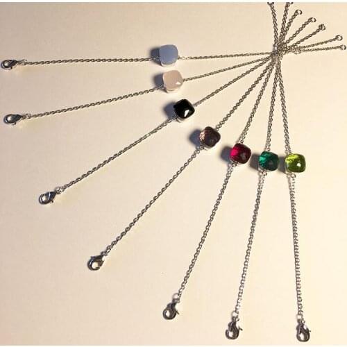 Top Quality Queen Bracelet Fashion Multi-Faceted Multicolor Square Crystal Candy Bracelet for Women Jewelry