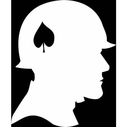 10.9*13.2CM Wonderland Mystery Soldier Warrior Decal Black/Silver Covering The Body Car Sticker Vinyl C20-1752