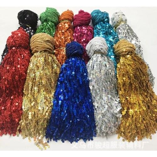 16CM Width Laser Sequined Fringe Trimming Lace For Latin Dance Dress/Costume 10Yards Per Lot