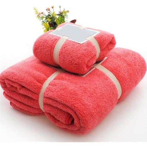 Clean Hearting 2pcs Towel Microfiber Fabric Towel Set Plush Bath Face Hand Towel Quick Dry Towels for Adult Kids Bath Hair Gifts