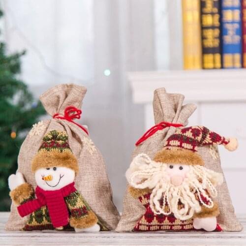2021 Christmas Holders Santa Claus Snowman/SnowmanGift Bag Christmas Decorations For Home Kids Xmas Decorations Candy Bag