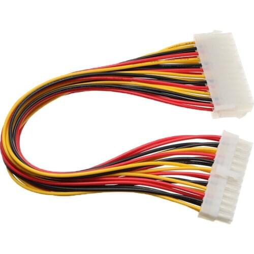 30cm ATX 24 Pin Male to 24Pin Female Power for Internal PC PSU TW Power Lead Connector Wire Supply Extension Cable Power Supply