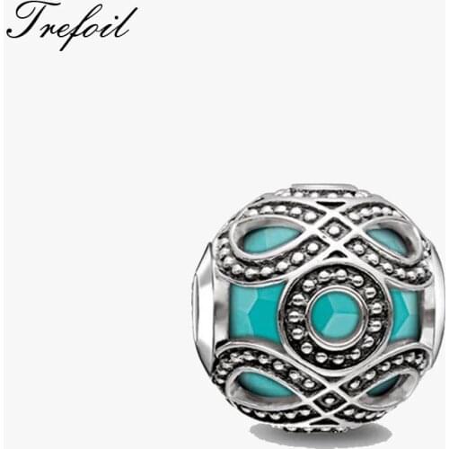 DIY Beads Green Ethnic Charm Bead,Fashion Silver Jewelry Trendy Gift For Women Men Boy Girl Fit Bracelets Necklace Choker 2018