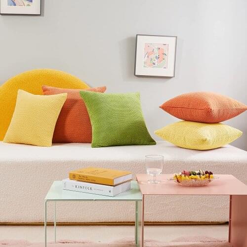 CANIRICA Decorative Pillows Velvet Cushion Cove 45x45cm Bedroom Decoration Pillows For Living Room Solid Color Housse De Coussin