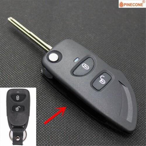 PINECONE for KIA SPORTAGE Car Key Case Shell Uncut Brass Blade Car Styling Modified Remote Blank 2 Buttons Key Shell