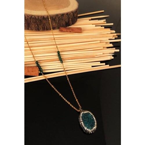 Dr stone natural stone handmade quartz stone gold plated Necklace KTDR 439744987