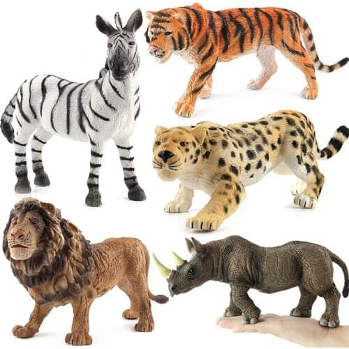 DIY Wild Jungle Zoo Animal Models Plastic Action Figures Collection Model Doll Educational toy for children Gift