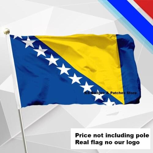 Bosnia Flag Flying Flag #4 144x96(3x5FT) #1 288x192 #2 240x160 #3 192x128 #5 96x64 #6 60x40 #7 30x20 KS-0036-C