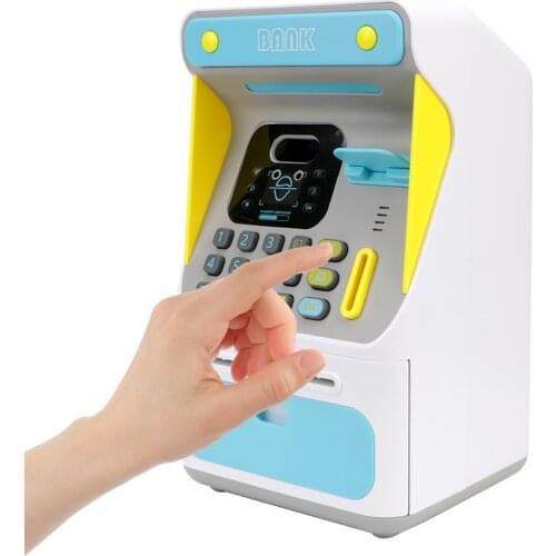 Money Boxes Simulated Face Recognition Electronic Piggy Bank ATM Machine Cash Box Auto Scroll Paper Banknote Gift For Kids
