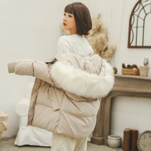 2019 Winter New Parkas Women Down Jacket Parkas Thicken Big Fur Collar Hooded Coat Female Jackets Cotton padded Outerwear R965