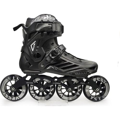 New Arrival ROSELLE 4X110mm Inline Speed Skates Shoes with Slalom Upper Boots for 85A Street Wheel 90A LED Luminous Flash Tires