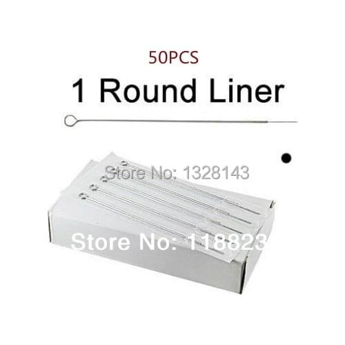 50pcs/box 1RL Disposable Sterilized Tattoo Needles Round Liner Needles For tattoo grip tattoo tips free shipping