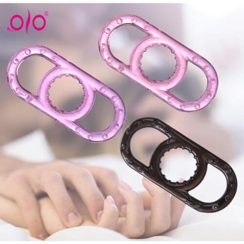 OLO Cock Ring Penis Enhance Erection Lock Sperm Elastic Penis Ring For Men Delay Ejaculation Adult Sex Products
