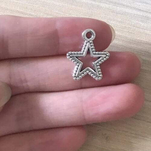 20PCS DIY Jewelry Making Star Charms Zinc Alloy Star Pendant Charm for Bracelets Necklaces Earrings Zipper Pulls Book Marks