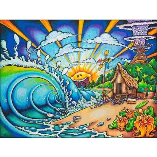 Full Square/Round Diamond Embroidery scenery picture 5D DIY Diamond Painting Cartoon seaside landscape Diamond Mosaic almaznaya