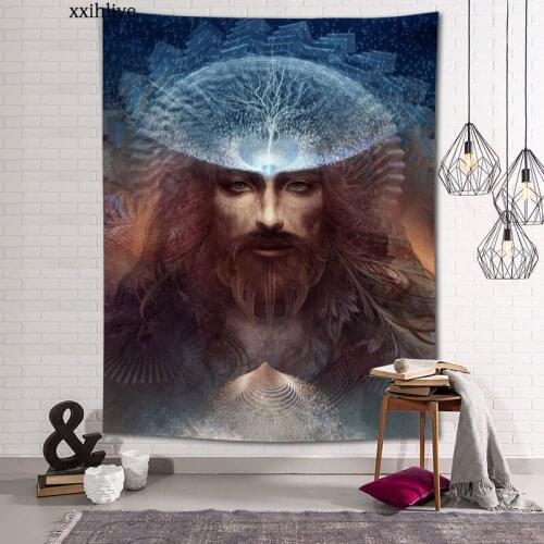 Psychedelic Vintage Decoration Yahweh In The Bible Custom HD Tapestry For Carpet Travel Mattress Wall Carpets Art Home Decor