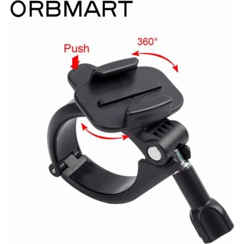 ORBMART Big Size Bicycle Bike Motorcycle Handle Bar Mount Adapter With 360 Rotate Funtion For Gopro Hero 8 5 4 4+ 3 SJCAM Xiaomi