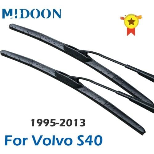 MIDOON Wiper Blades for Volvo S40 Fit Side Pin Arms / hook arm / push button arms Model Year from 1995 to 2013