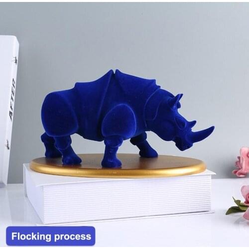 Nordic Rhino Sculpture Figurine Art Animal Statue Ornaments Gifts for Home
