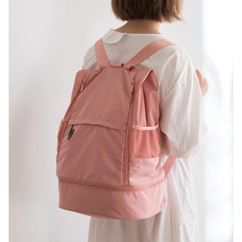 Luggage bag short distance sports fitness dry and wet separation yoga bag swimming bag large capacity travel backpack female