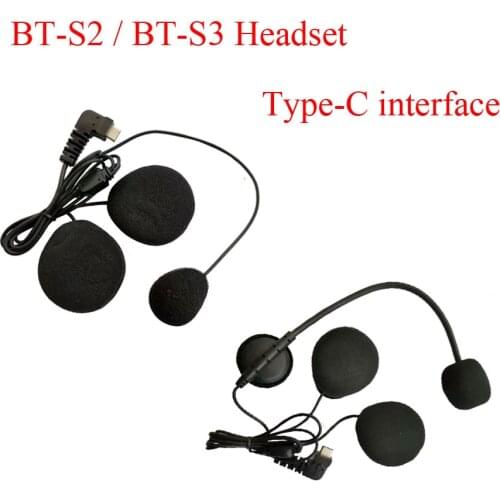 Type-C Interface Jack Helmet Microphone Speaker Headset for BT-S2 BT-S3 Intercom Motorcycle Bluetooth