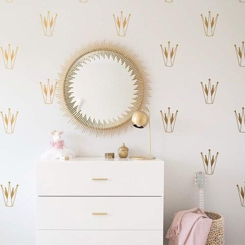 Princess and Queen Crown Wall Sticker Small Pattern Poster Mural Vinyl Art removable Decoration For Bedroom LY1669