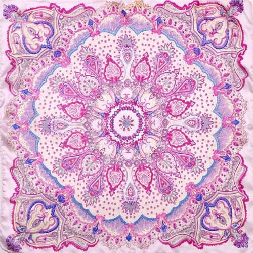 Natural Silk Scarf Women Bandana Female Hair Scarf for Women Silk Head Scarf Top Fashion Womens Square Silk Neck Scarf Paisley
