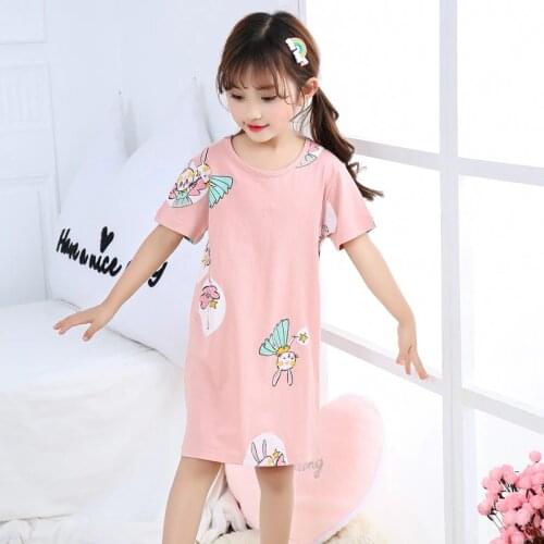Girls Nightgowns Kids Nightdress Baby Sleepwear Summer Pyjama Dress for Girl Home Clothes Toddler Kids Night Dress Cute Pajamas