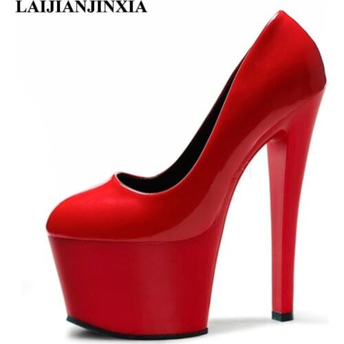 LAIJIANJINXIA New Wedding Party Sexy Spring Womens 17cm 7 High Heels Pole Dance Shoes Platform Sandals Dancing Shoes