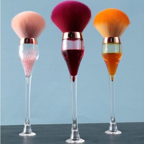 1Pc Wine Glass Style Makeup Brush Artificial Fiber Wool Foundation Blush Pink Face Brush Highlight Concealer Beauty Tools