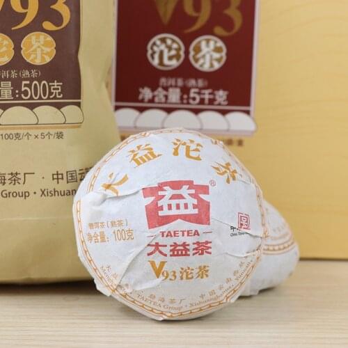 2018 Yr Dayi V93 Shu Pu-erh Tea Menghai TAETEA Ripe Pu-erh 100% Quality Assurance 500g