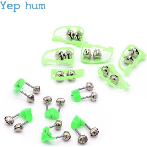 2021 5pcs/lot Rod Bite Alarm Portable Fast Fishing Rod Tackle Accessories Luminous Light Twin Bells Clip On Night Fishing Tools