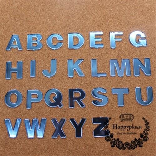 26PCS/Set Cute Blue Acrylic A-Z Letters Charm Flatback Cabochon Embellishment Accessories DIY Craft Scrapbooking,High 2cm