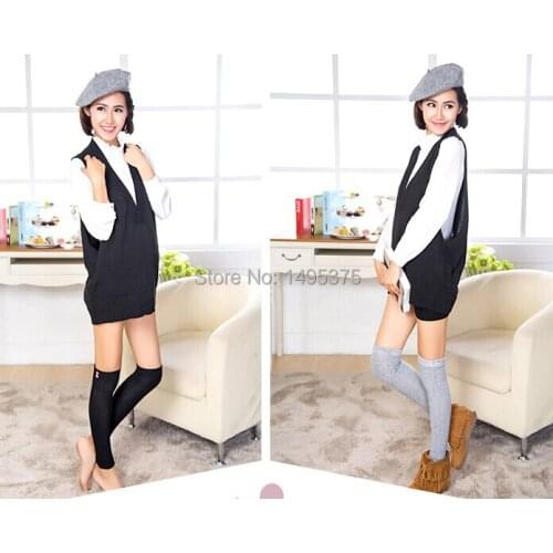 60pairs/lot 2015 new Fashion women cotton boot cuffs sock leg warmer knee knee high sock two color with button