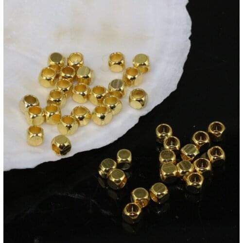 Free Shipping Women & Men Fashion 4mm Gold-color Cube Square Shape Spacers Accessories Beads 30pcs Jewelry Findings B2553