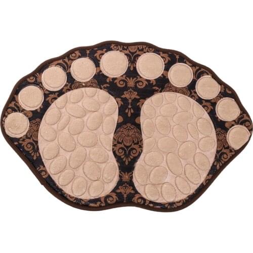 Big Feet Bathroom Mat Absorbent Pebble Flannel Bath Area Rug Non Slip Doormat for Home Non-slip Absorbent Bathroom Doormat