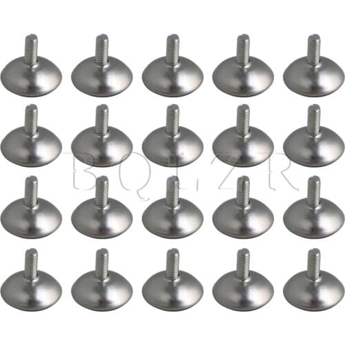 BQLZR Lightweight Black 6mm Thread Adjustable Leveller Leveling Furniture Feet 20pcs